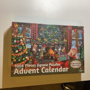Advent Calendar 2025, 1008 Piece Christmas Santa Scene Jigsaw Puzzles